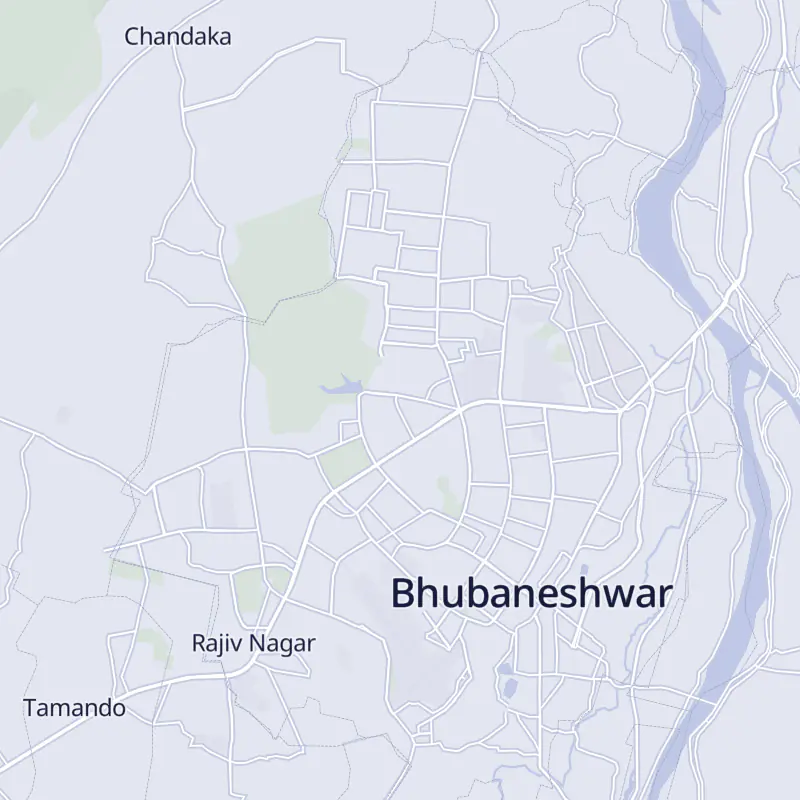 Street map of Bhubaneswar marking Winika Clinics in Saheed Nagar.