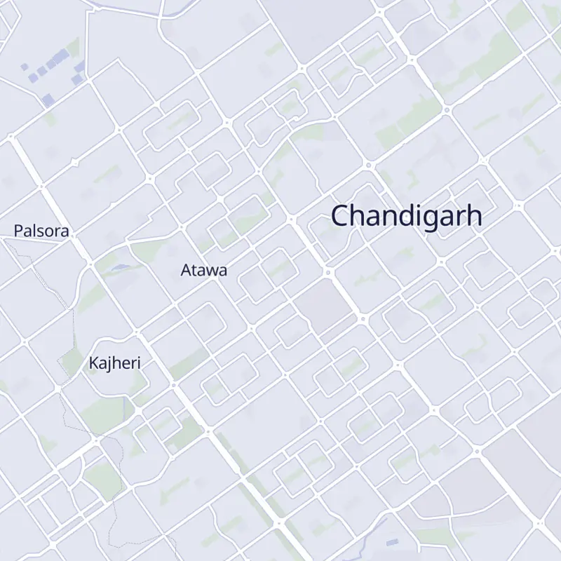 Street map of Chandigarh marking Alayaa Hair Transplant Specialist in Sector 32.