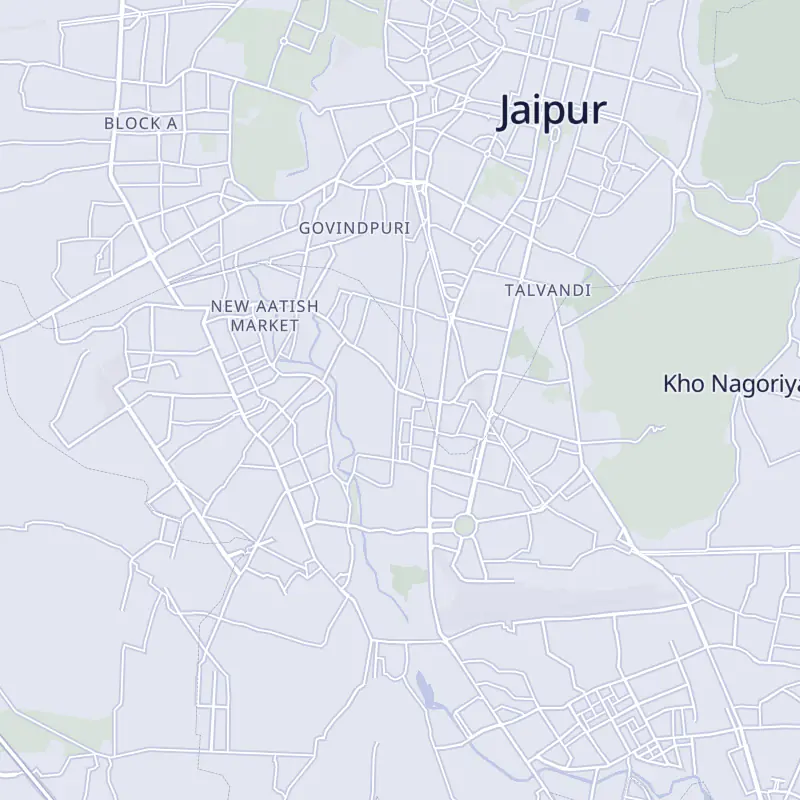 Street map of Jaipur marking Dr. Abhimanyu Singh in Vaishali Nagar.