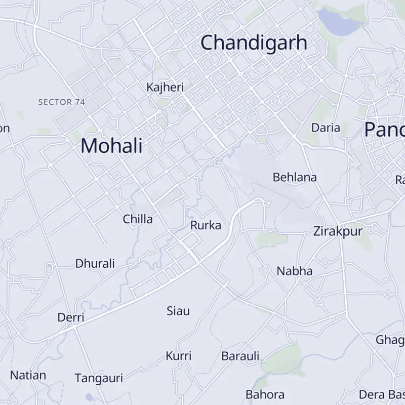 Street map of Mohali marking Renew You in Sector 61.