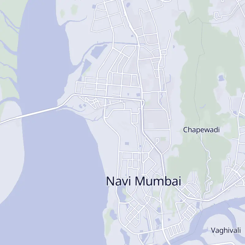 Street map of Navi Mumbai marking Dr Arun Panda in Vashi.